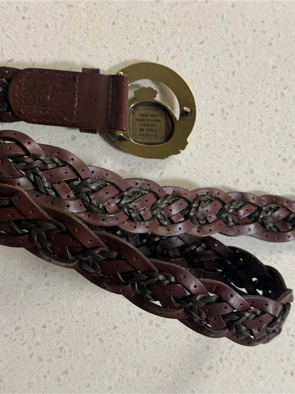 Rare • Harley-Davidson Drop Dead Gorgeous • Braided Leather Skull Belt • L